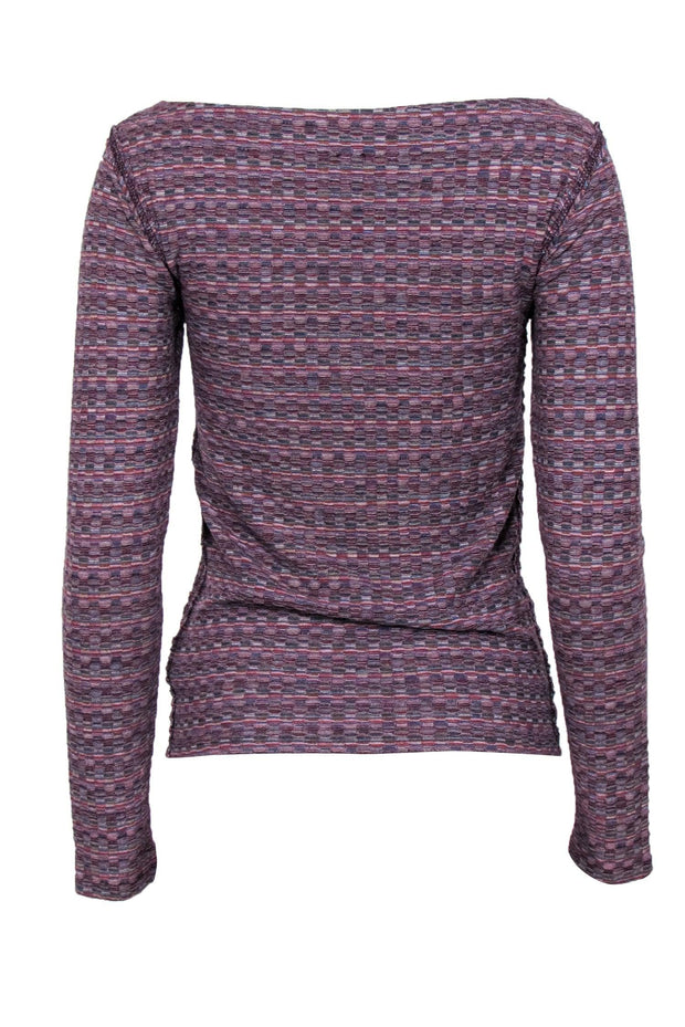 Current Boutique-Free People - Purple Marble Knit Sweater w/ Boat Neckline Sz S