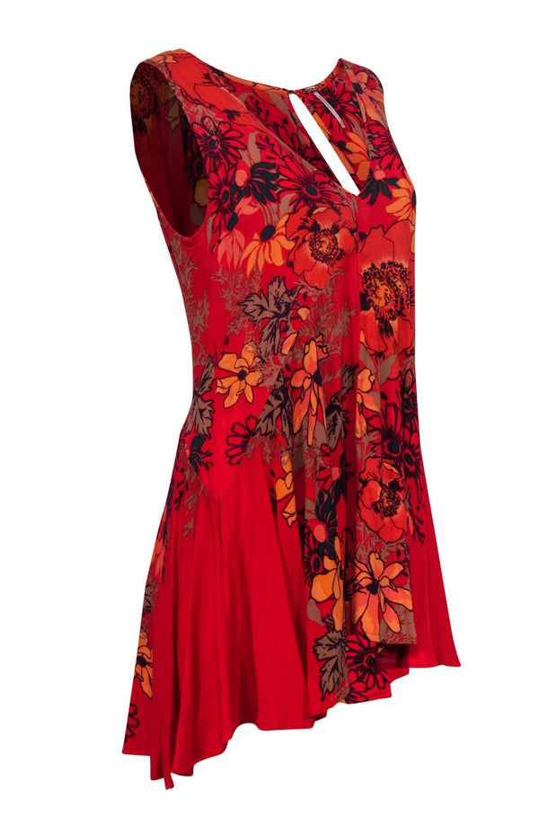 Current Boutique-Free People - Red Floral Print Swing Dress Sz XS