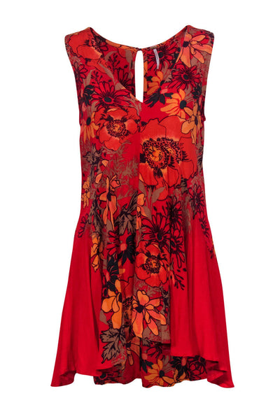 Current Boutique-Free People - Red Floral Print Swing Dress Sz XS