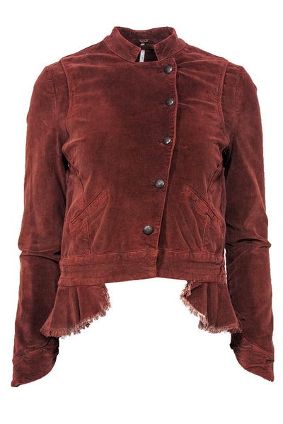Current Boutique-Free People - Rust Velvet Cropped Jacket Sz XS