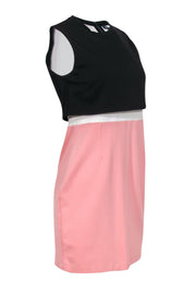 Current Boutique-French Connection - Black, White & Pink Layered Sheath Dress Sz 10