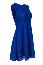 Current Boutique-French Connection - Cobalt Blue Floral Lace Sleeveless Fit & Flare Dress Sz 8