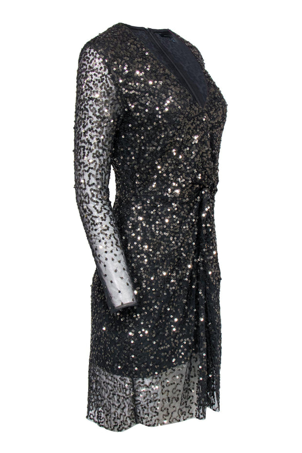 Current Boutique-French Connection - Grey Ombre Sequin Mesh Sheath Dress Sz 4