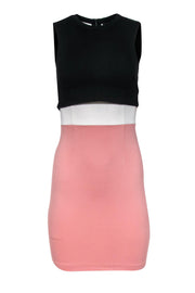 Current Boutique-French Connection - Pink, Black & White Colorblocked Sheath Dress Sz 2
