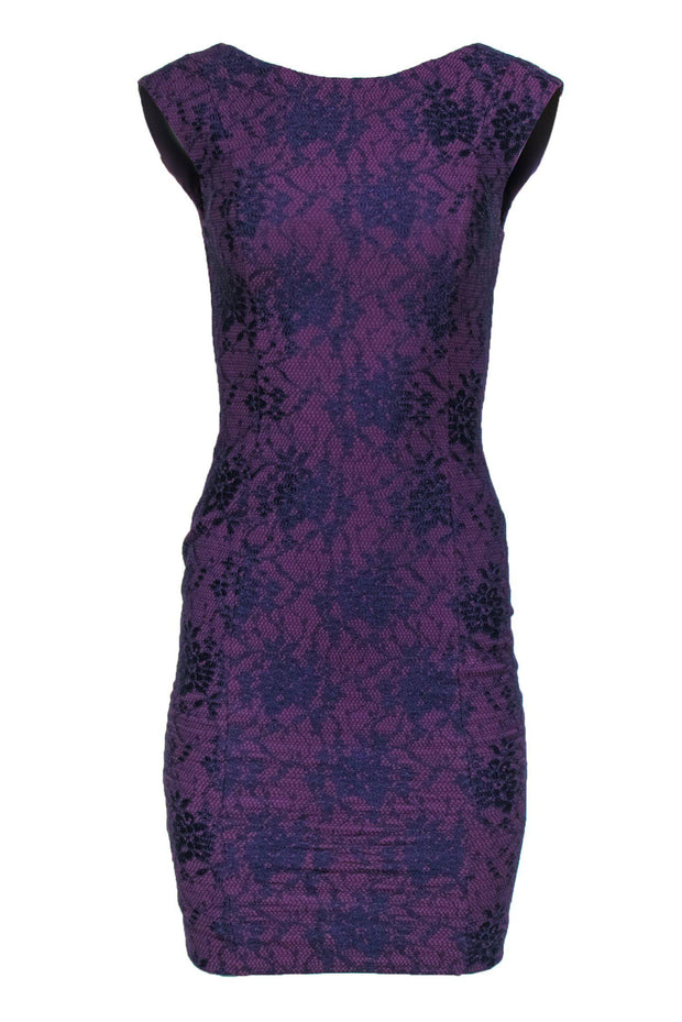 Current Boutique-French Connection - Purple & Blue Floral Lace Sheath Dress Sz 4