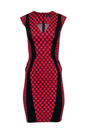 Current Boutique-French Connection - Red & Black Geometric Sheath Dress Sz 0