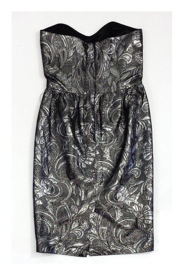 Current Boutique-French Connection - Silver Brocade Strapless Dress Sz 0