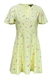 Current Boutique-French Connection - Yellow Floral Print Fit & Flare Dress Sz 4