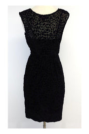 Current Boutique-Frock! by Tracy Reese - Black Velvet Leopard Print Dress Sz 2