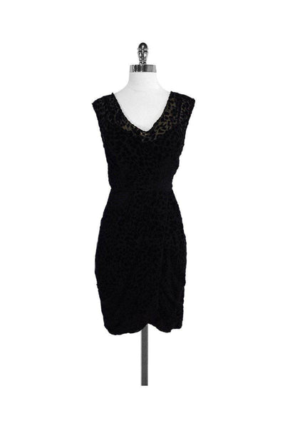 Current Boutique-Frock! by Tracy Reese - Black Velvet Leopard Print Dress Sz 2