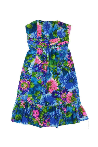 Current Boutique-Frock! by Tracy Reese - Blue & Pink Floral Dress Sz 8