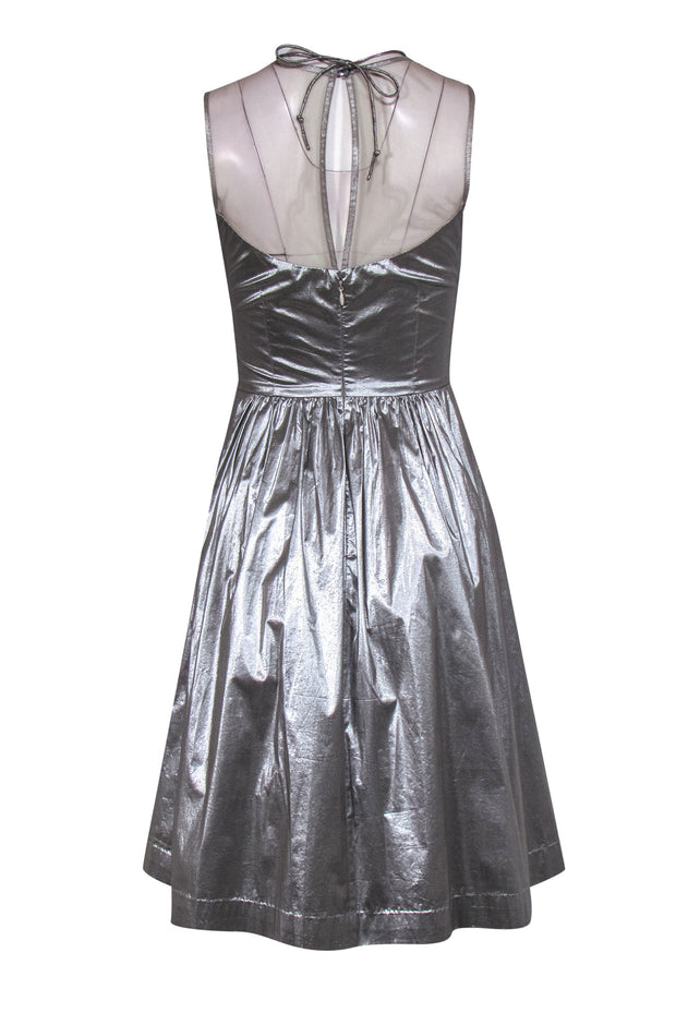 Current Boutique-Frock! by Tracy Reese - Silver Metallic Sleeveless Dress Sz 4