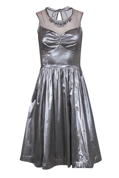 Current Boutique-Frock! by Tracy Reese - Silver Metallic Sleeveless Dress Sz 4