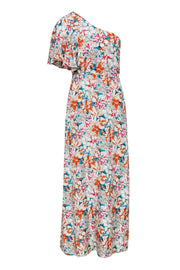 Current Boutique-Frock! by Tracy Reese - White & Multicolored Floral Print One-Shoulder Maxi Dress Sz 4