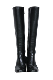 Current Boutique-Frye - Black Leather Heeled Knee High Boots Sz 7