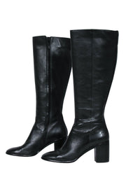 Current Boutique-Frye - Black Leather Heeled Knee High Boots Sz 7