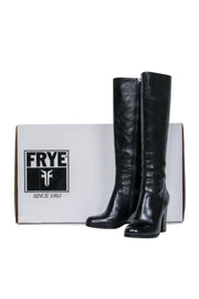 Current Boutique-Frye - Black Leather Heeled "Parker" Knee High Boots Sz 6.5