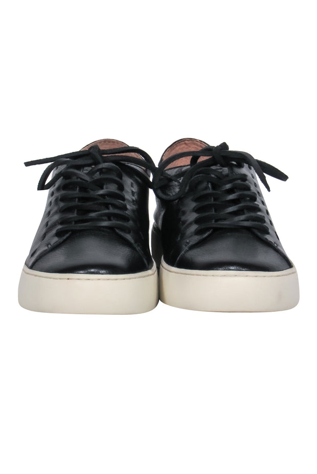 Current Boutique-Frye - Black Leather Platform Lace-Up Sneakers Sz 9