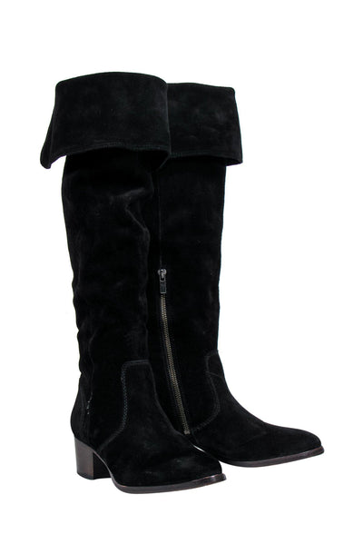 Current Boutique-Frye - Black Suede Over-the-Knee Boots Sz 9.5