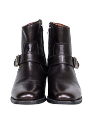 Current Boutique-Frye - Brown Leather Ankle Booties w/ Buckle Sz 8.5