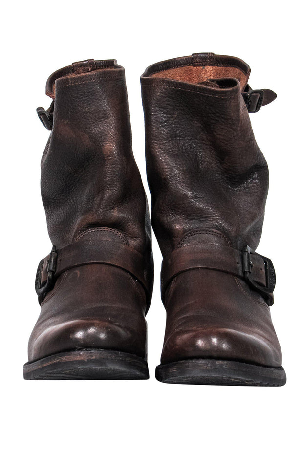 Current Boutique-Frye - Brown Leather Mid Calf Booties Sz 10