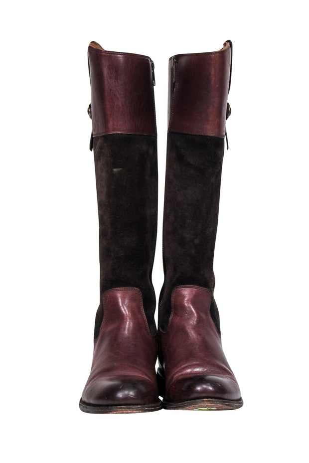 Current Boutique-Frye - Brown Leather & Suede Knee High Boots Sz 7.5