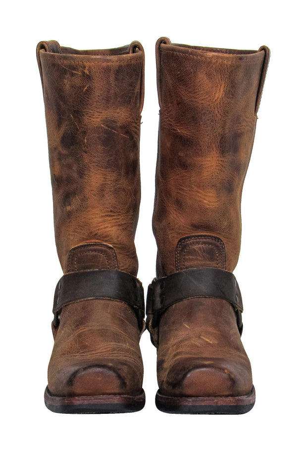 Current Boutique-Frye - Brown Western-Style Calf High Boots Sz 6