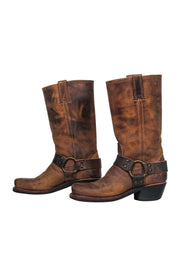 Current Boutique-Frye - Brown Western-Style Calf High Boots Sz 6