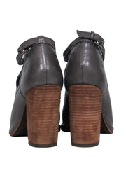 Current Boutique-Frye - Charcoal Leather Heeled "Margaret" Booties w/ Cutouts Sz 6.5