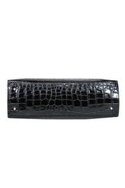 Current Boutique-Furla - Black Crocodile Print Tote w/ Buckle Design