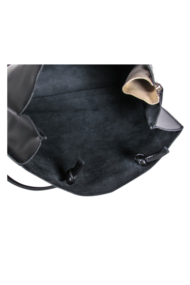 Current Boutique-Furla - Black Smooth Leather "Grace" Small Shoulder Tote