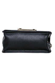 Current Boutique-Furla - Black Textured Leather Mini Crossbody Bag w/ Chain Strap