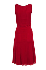 Current Boutique-Fuzzi - Red Layered Mesh Gathered Side Sheath Dress Sz XS