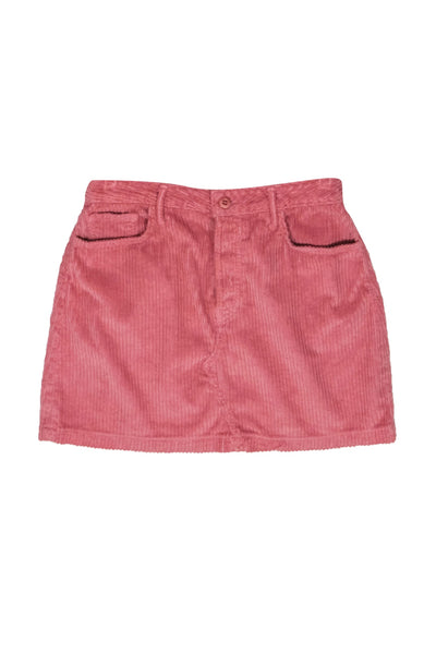 Current Boutique-GRLFRND - Pink Ribbed Velour Miniskirt Sz 29