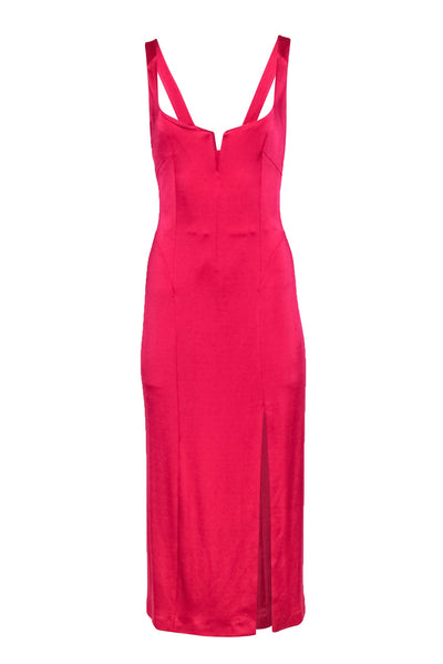 Current Boutique-Galvan London - Hot Pink Bodycon Gown w/ Side Slit Sz 8