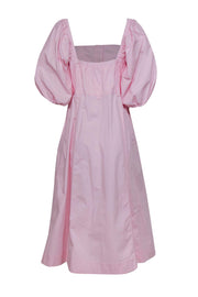 Current Boutique-Ganni - Baby Pink Puff Sleeve Utility-Style Maxi Dress Sz L