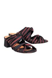 Current Boutique-Ganni - Black & Brown Striped Heel w/ Knotted Design Sz 7