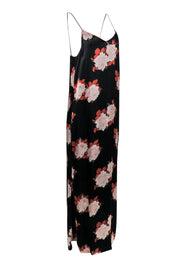 Current Boutique-Ganni - Black Floral Satin Dress Sz 8
