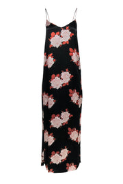 Current Boutique-Ganni - Black Floral Satin Dress Sz 8