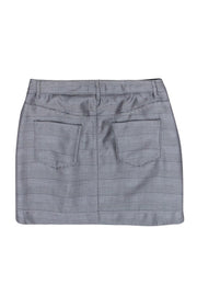 Current Boutique-Ganni - Grey Glen Plaid Miniskirt w/ Rhinestones Sz 6