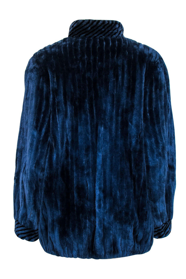 Current Boutique-Gartenhaus - Blue Beaver Fur Zip-Up Coat Sz M