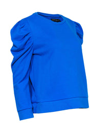 Current Boutique-Generation Love - Cerulean Blue Puff Sleeve Sweatshirt Sz L