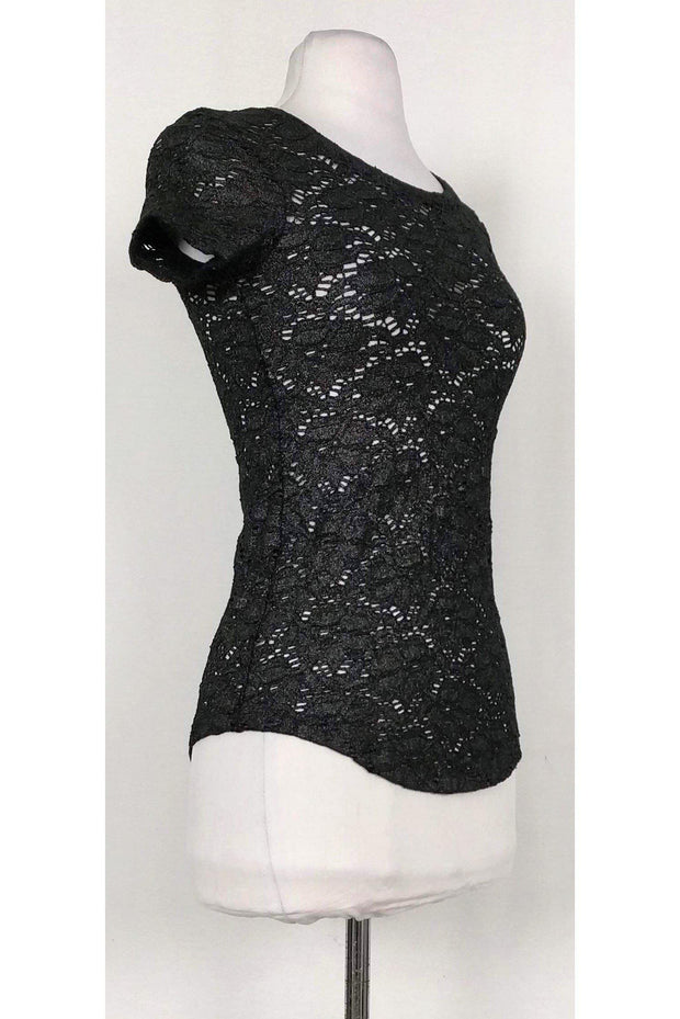 Current Boutique-Generation Love - Pewter Perforated Top Sz XS