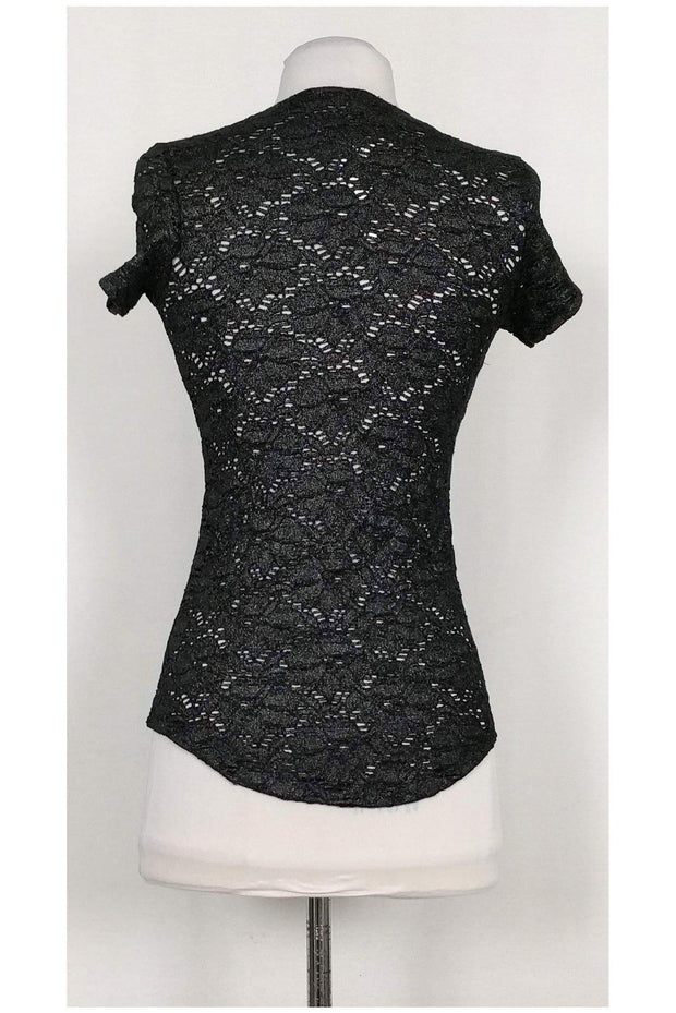 Current Boutique-Generation Love - Pewter Perforated Top Sz XS