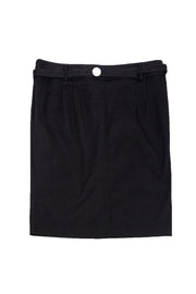 Current Boutique-Gerard Darel - Black Belted Pencil Skirt Sz M
