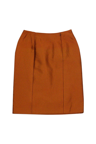 Current Boutique-Gianni Versace - Orange Rust Pencil Skirt Sz 4