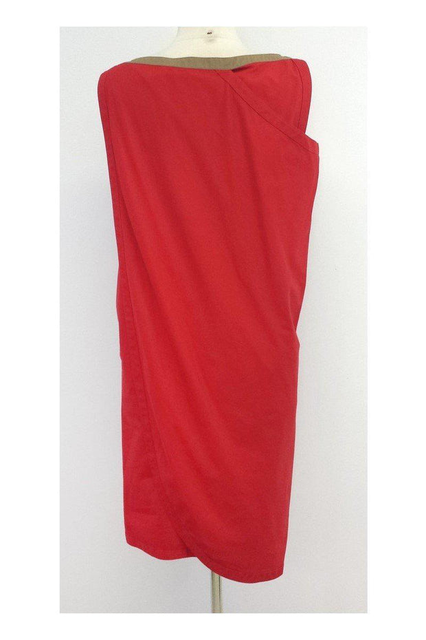 Current Boutique-Gianni Versace - Red Cotton Sleeveless Asymmetrical Dress Sz M