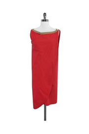 Current Boutique-Gianni Versace - Red Cotton Sleeveless Asymmetrical Dress Sz M