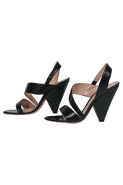 Current Boutique-Gianvito Rossi - Black Smooth Leather Strappy Heeled Sandals Sz 7