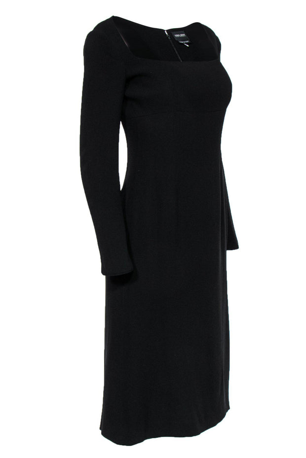 Current Boutique-Giorgio Armani - Black Silk Midi Dress Sz 2